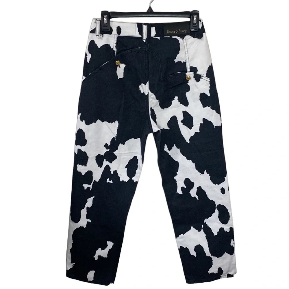 House of Sunny Jessie jeans in cow print size 4